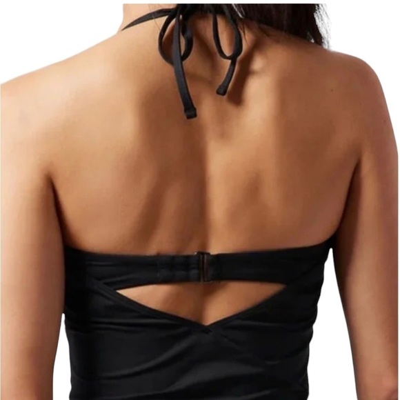 Athleta - NWT Hampton Bra Cup Tankini Halter Tie Neck Black Swim Top Sz 40D/DD - Picture 3 of 10